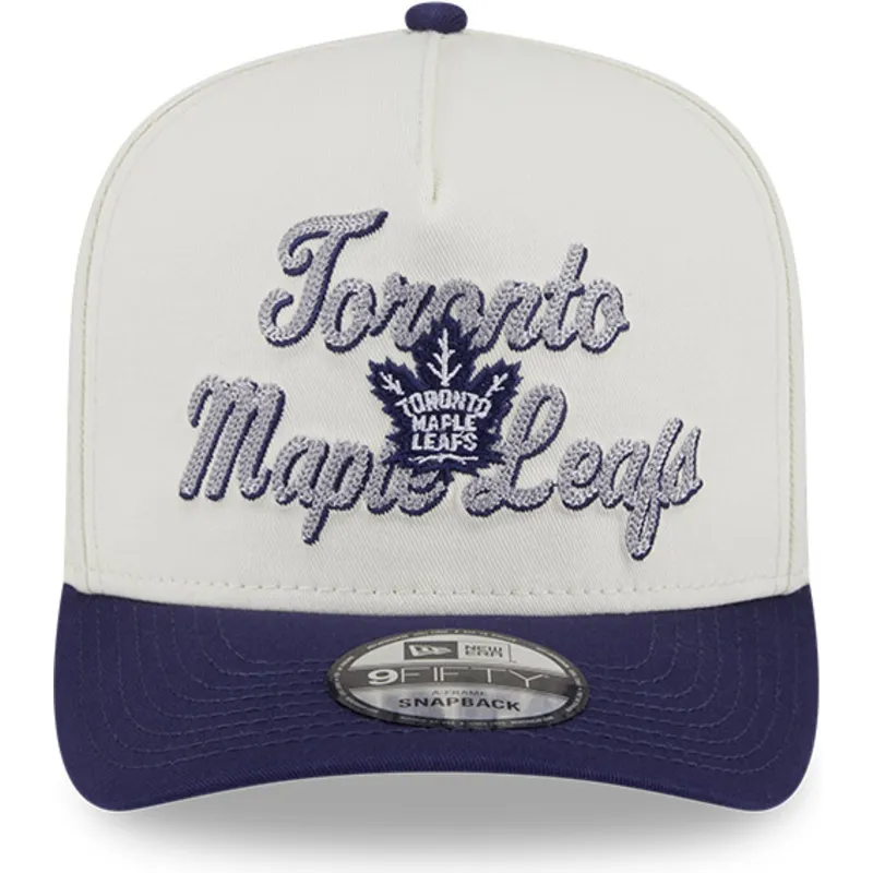 beige-och-lila-kurvad-keps-snapback-9fifty-a-frame-chainstitch-toronto-maple-leafs-nhl-fran-new-era