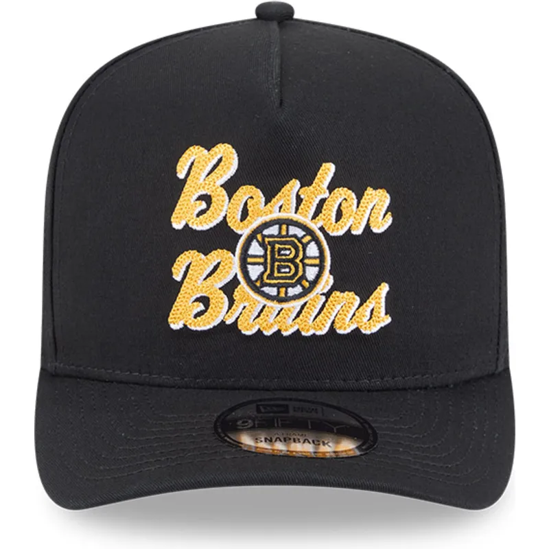 svart-kurvad-snapback-keps-9fifty-a-frame-chainstitch-fran-boston-bruins-nhl-av-new-era