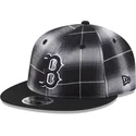 svart-platt-snapback-keps-9fifty-retro-crown-plaid-fran-boston-red-sox-mlb-av-new-era