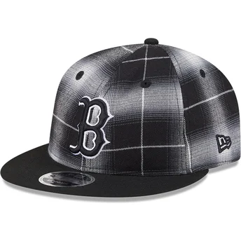 Svart platt snapbackkeps 9FIFTY Retro Crown Plaid Boston Red Sox MLB från New Era