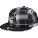 svart-platt-snapback-keps-9fifty-retro-crown-plaid-fran-chicago-white-sox-mlb-av-new-era