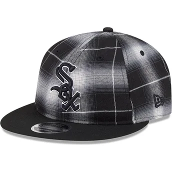 Chicago White Sox MLB New Era svart platt snapback 9FIFTY Retro Crown Plaid keps