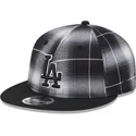 los-angeles-dodgers-mlb-new-era-9fifty-retro-crown-plaid-svart-snapback-flat-keps