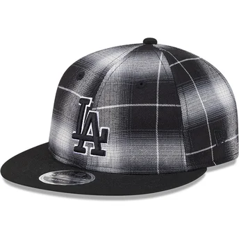 Svart platt snapback-keps 9FIFTY Retro Crown Plaid Los Angeles Dodgers MLB från New Era