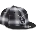 los-angeles-dodgers-mlb-new-era-9fifty-retro-crown-plaid-svart-snapback-flat-keps
