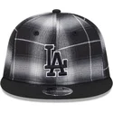 los-angeles-dodgers-mlb-new-era-9fifty-retro-crown-plaid-svart-snapback-flat-keps