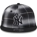 svart-platt-snapback-keps-9fifty-retro-crown-plaid-fran-new-york-yankees-mlb-av-new-era