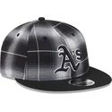 svart-platt-snapback-keps-9fifty-retro-crown-plaid-oakland-athletics-mlb-fran-new-era