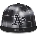 svart-platt-snapback-keps-9fifty-retro-crown-plaid-oakland-athletics-mlb-fran-new-era