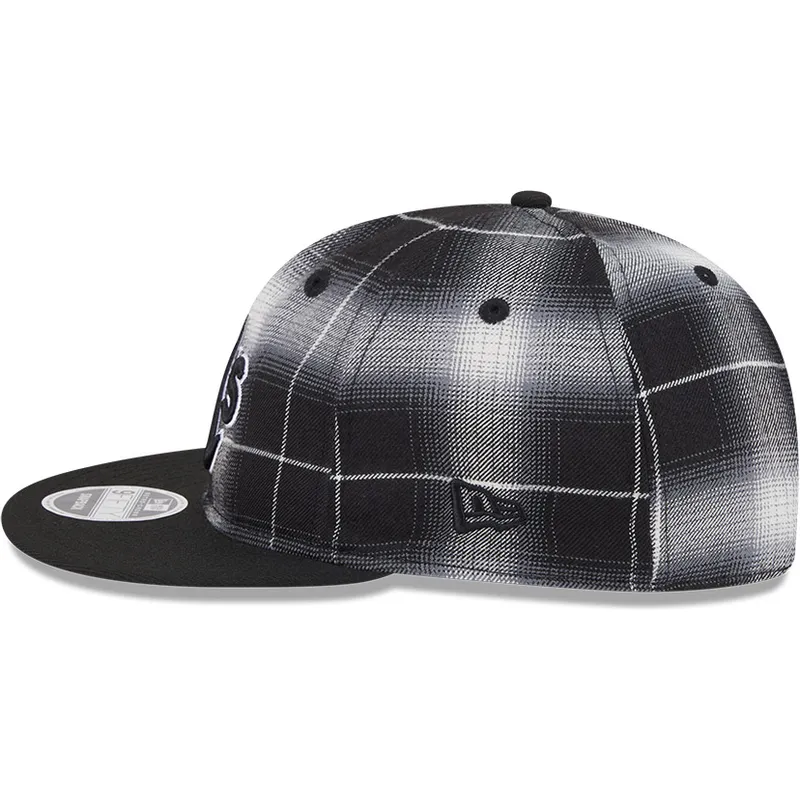 svart-platt-snapback-keps-9fifty-retro-crown-plaid-fran-oakland-athletics-mlb-av-new-era