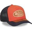 von-dutch-shield04-orange-och-bla-truckerkeps