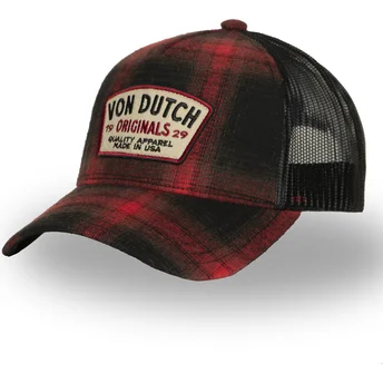 Von Dutch röd och svart truckerkeps CAR05