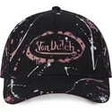 snapbackkeps-med-bojd-skarm-i-svart-och-rosa-imag-p-fran-von-dutch