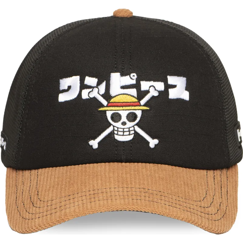svart-och-brun-trucker-keps-straw-hat-pirates-op6-one-one-piece-fran-capslab