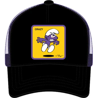 Truckerkeps svart och violett Pitufo Morado SMU CRAZ Smurfarna från Capslab
