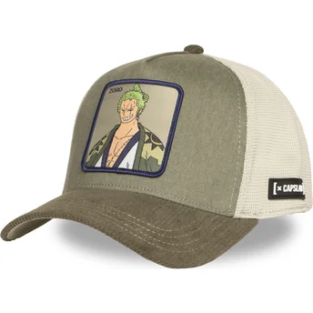 Grön och beige trucker-keps Roronoa Zoro OP6 ZOR One Piece från Capslab