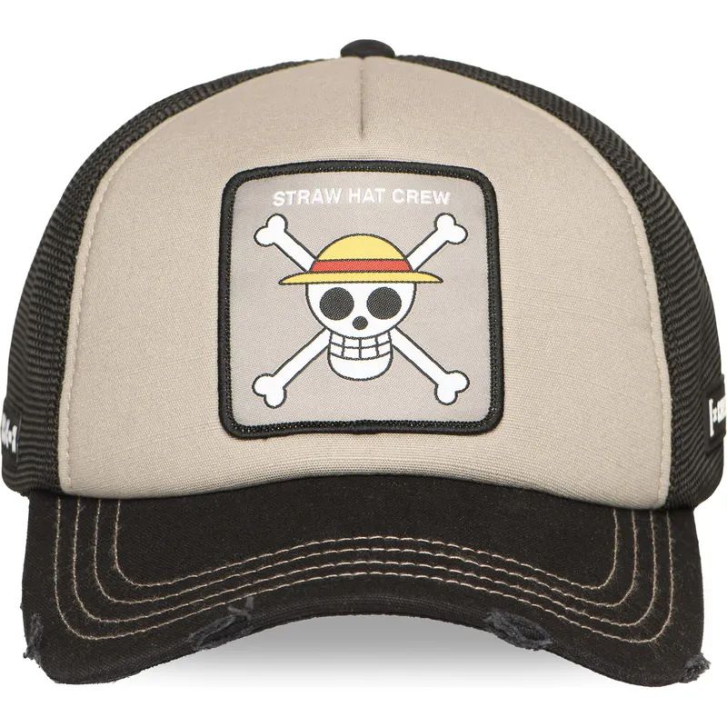 beige-och-svart-trucker-keps-straw-hat-pirates-op6-str-one-piece-fran-capslab