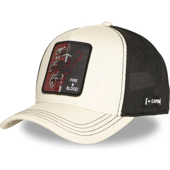 Beige och svart truckerkeps Casa Targaryen Fire And Blood GOT TAR Game of Thrones från Capslab