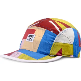 Justerbar flerfärgad böjd keps Geometric Bright Soft FC från Djinns