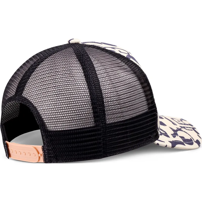 beige-och-svart-trucker-keps-simple-aztek-hft-fran-djinns