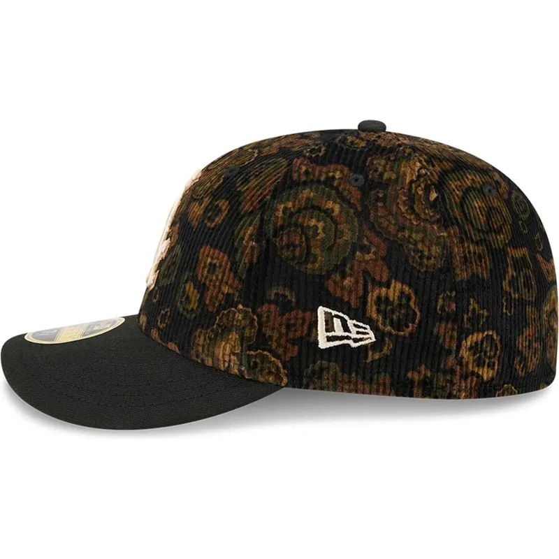 svart-bojd-keps-justerbar-59fifty-low-profile-floral-cord-three-looms-printed-corduroy-fran-chicago-white-sox-mlb-av-new-era