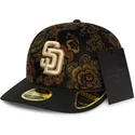san-diego-padres-mlb-new-era-59fifty-low-profile-floral-cord-three-looms-printed-corduroy-svart-justerbar-kurvad-keps