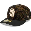 san-diego-padres-mlb-new-era-59fifty-low-profile-floral-cord-three-looms-printed-corduroy-svart-bojd-justerbar-keps