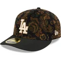 svart-bojd-justerbar-keps-59fifty-low-profile-floral-cord-three-looms-printed-corduroy-los-angeles-dodgers-mlb-fran-new-era