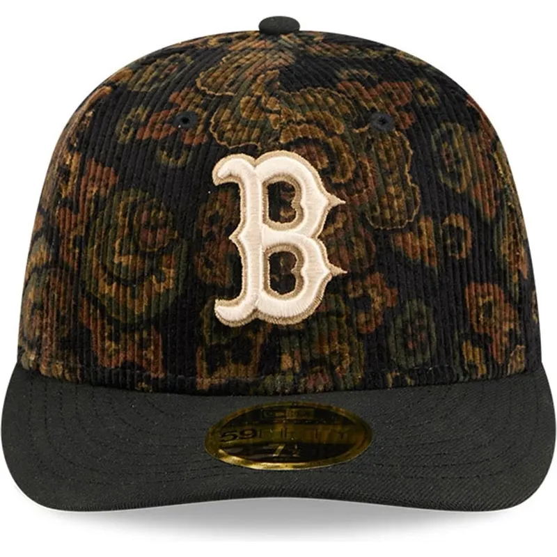 svart-bojd-keps-justerbar-59fifty-low-profile-floral-cord-three-looms-printed-corduroy-fran-boston-red-sox-mlb-av-new-era