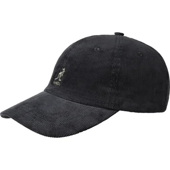 Justerbar svart böjd keps Cord Baseball Black från Kangol