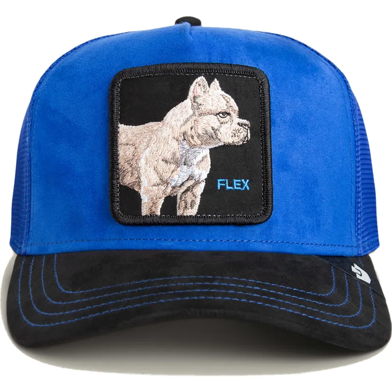 truckerkeps-bla-och-svart-hund-pitbull-flex-pitbull-suede-the-farm-fran-goorin-bros