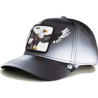 Goorin Bros. Svart kurvad snapback keps med örn Free Steal This Hat Wings The Farm.