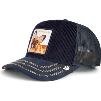 Gorra trucker azul marino perro bulldog francés High Class Remix The Farm de Goorin Bros.