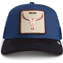 truckerkeps-bla-och-svart-oxe-two-tone-skull-grit-the-farm-fran-goorin-bros