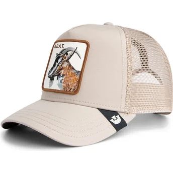Goorin Bros. beige truckerkeps med getmotiv Goat The Farm.