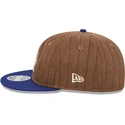 brun-och-bla-justerbar-platt-keps-9fifty-retro-crown-wool-pinstripe-los-angeles-dodgers-mlb-fran-new-era