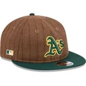 justerbar-9fifty-retro-crown-ull-pinstripe-brun-och-gron-platt-keps-oakland-athletics-mlb-fran-new-era