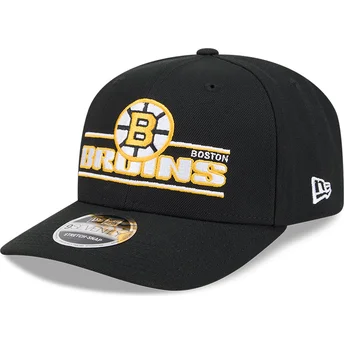 Svart böjd snapback-keps 9SEVENTY Stretch Snap Stated av Boston Bruins NHL från New Era