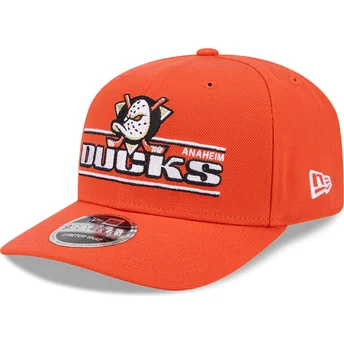 Anaheim Ducks NHL New Era 9SEVENTY Stretch Snap Stated orange böjd snapback keps