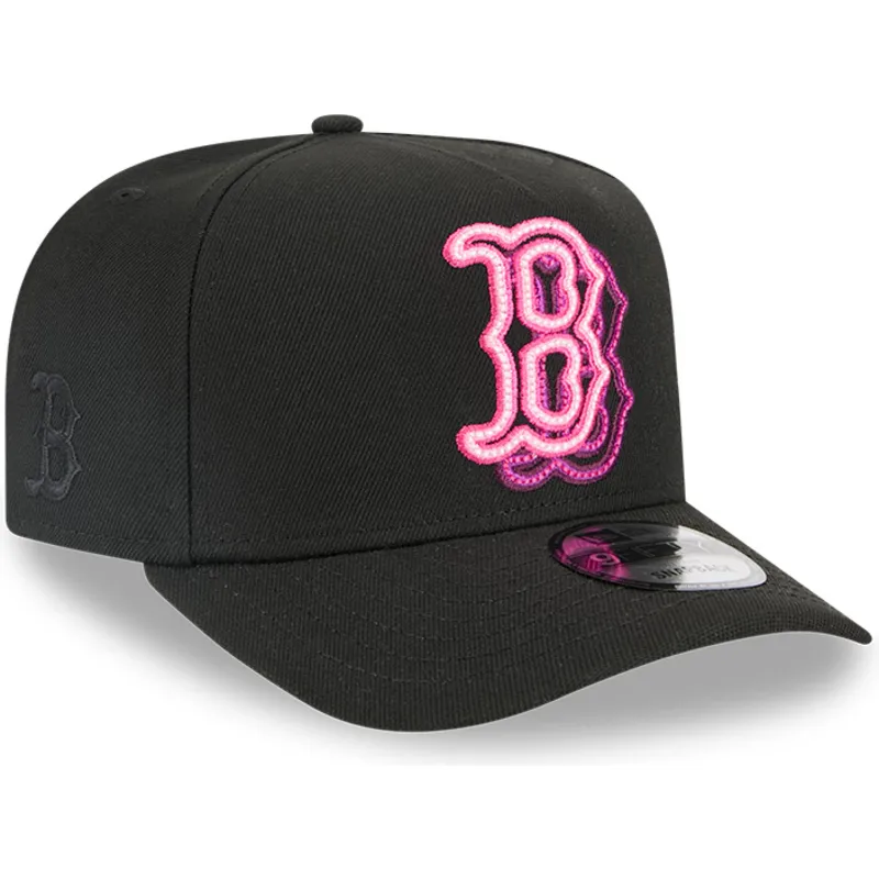 svart-kurvad-keps-snapback-9fifty-a-frame-neon-boston-red-sox-mlb-fran-new-era
