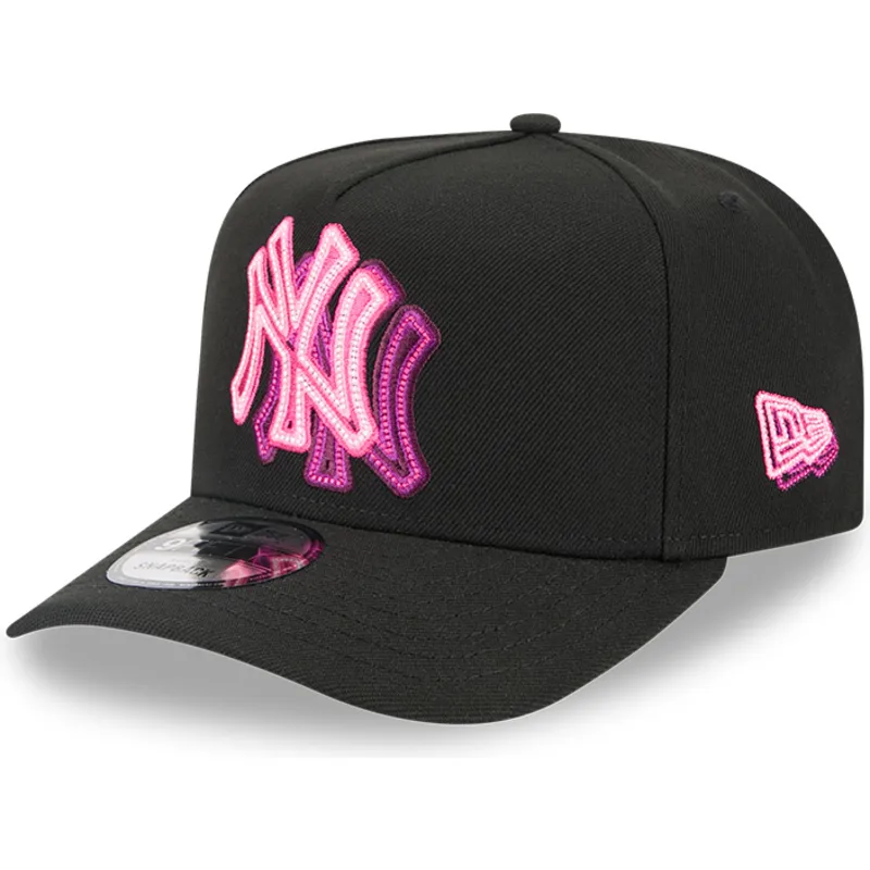 svart-kurvad-snapback-keps-9fifty-a-frame-neon-new-york-yankees-mlb-fran-new-era