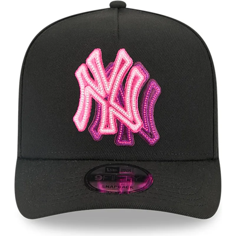 svart-kurvad-snapback-keps-9fifty-a-frame-neon-new-york-yankees-mlb-fran-new-era