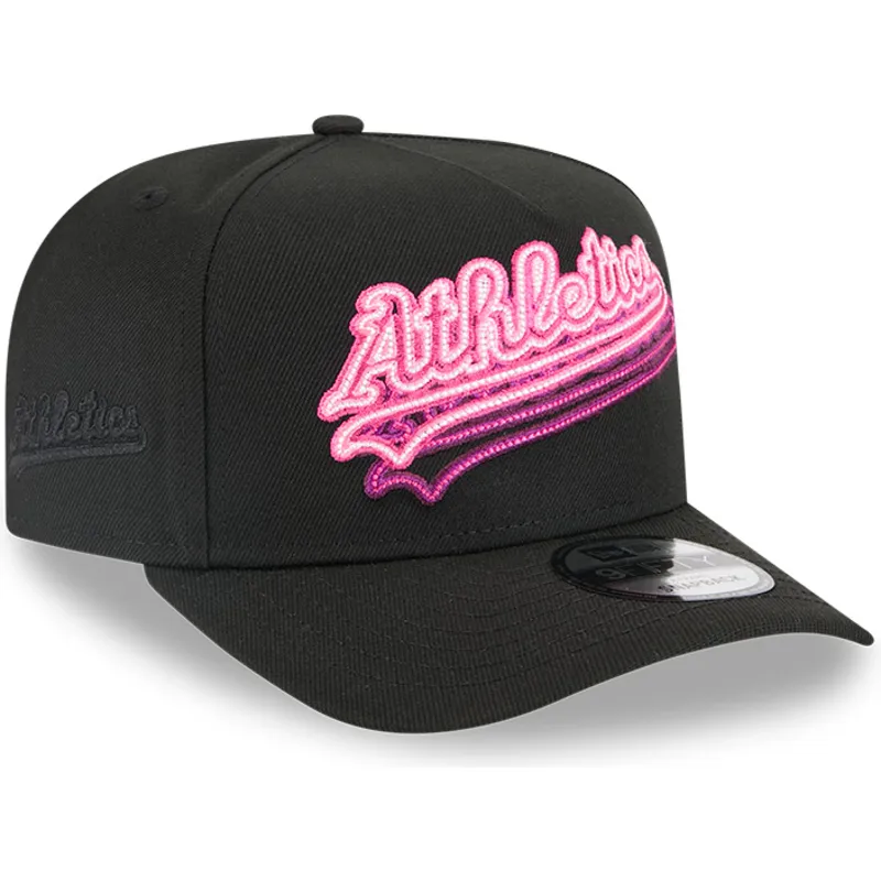 svart-kurvad-snapback-keps-9fifty-a-frame-neon-oakland-athletics-mlb-fran-new-era