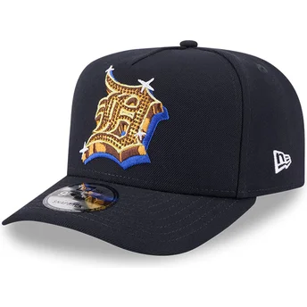 Marinblå böjd keps snapback 9FIFTY A Frame Emblem Detroit Tigers MLB från New Era