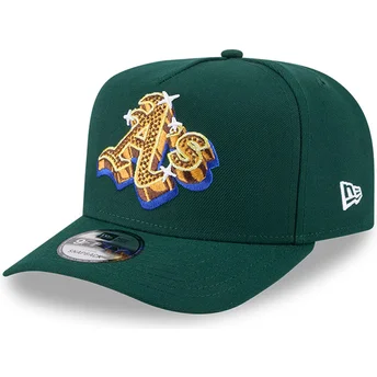 Grön snapback-keps med böjd skärm 9FIFTY A Frame Emblem från Oakland Athletics MLB av New Era