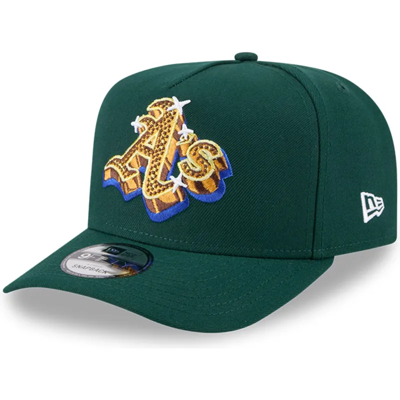 gron-kurvad-keps-snapback-9fifty-a-frame-emblem-oakland-athletics-mlb-fran-new-era