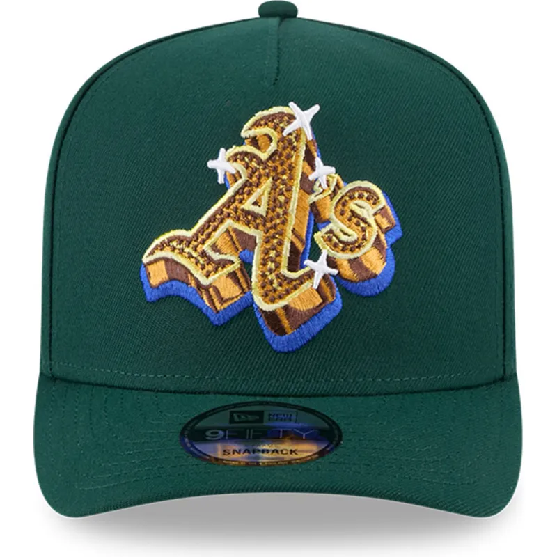 gron-kurvad-keps-snapback-9fifty-a-frame-emblem-oakland-athletics-mlb-fran-new-era