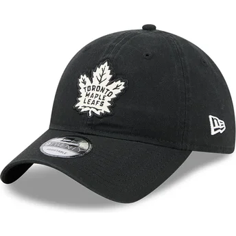 Svart justerbar 9TWENTY Stamp kurvkeps Toronto Maple Leafs NHL från New Era