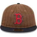 brun-och-marinbla-justerbar-platt-keps-9fifty-retro-crown-wool-pinstripe-fran-boston-red-sox-mlb-av-new-era