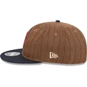 brun-och-marinbla-justerbar-platt-keps-9fifty-retro-crown-wool-pinstripe-fran-boston-red-sox-mlb-av-new-era